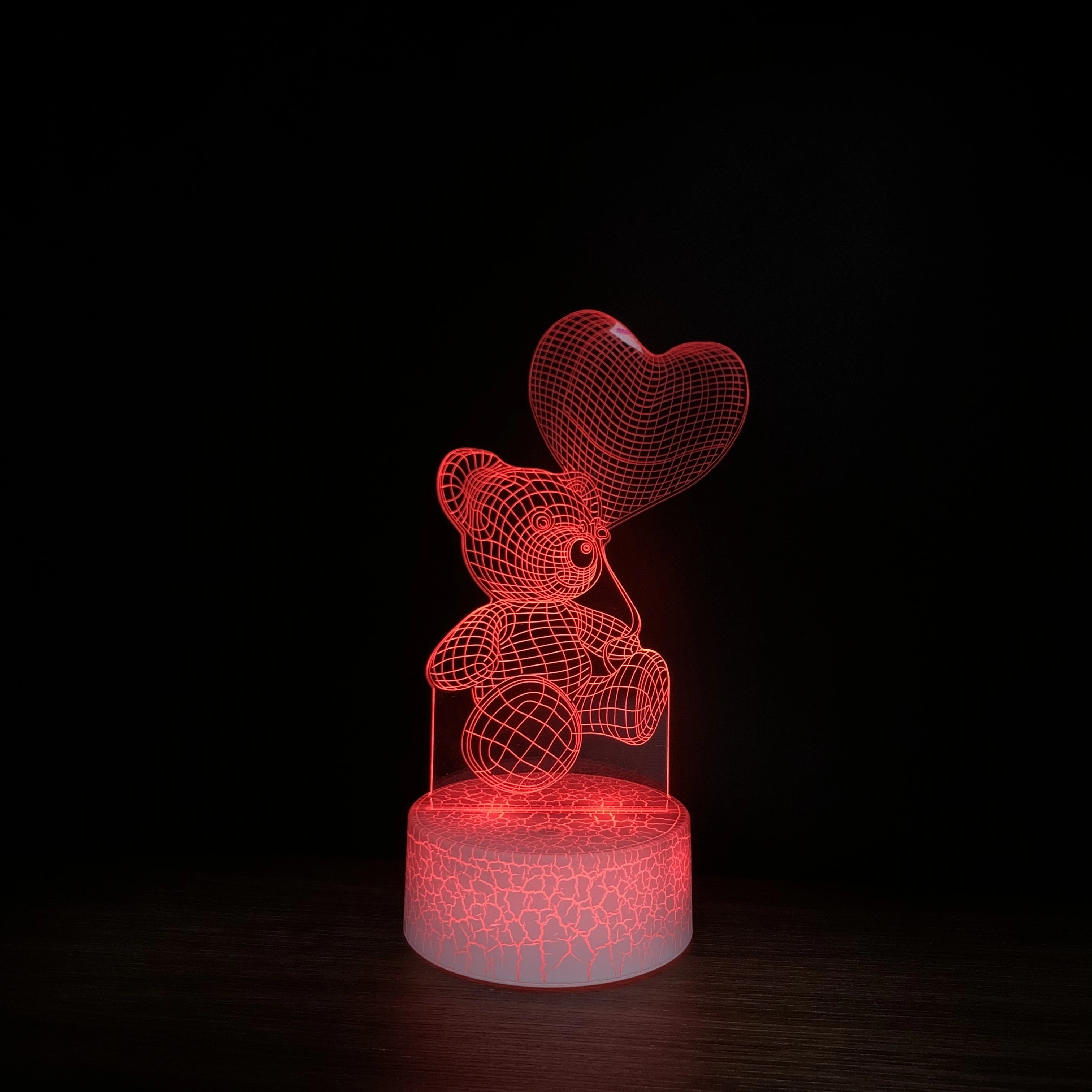 Lampada 3D LED Nightlight Balloon Bear per la decorazione domestica di natale regalo carino per i bambini