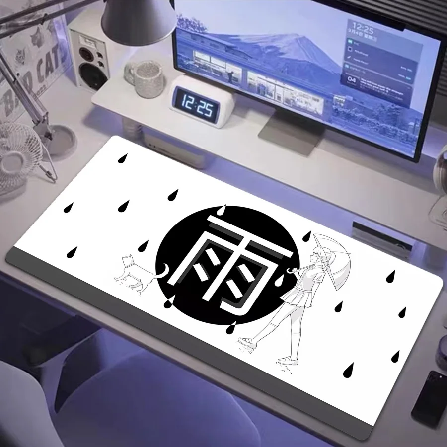 

Новый коврик для мыши XXL с аниме-девушкой и собакой, с подставкой для запястья, для ПК, клавиатуры и офисного стола