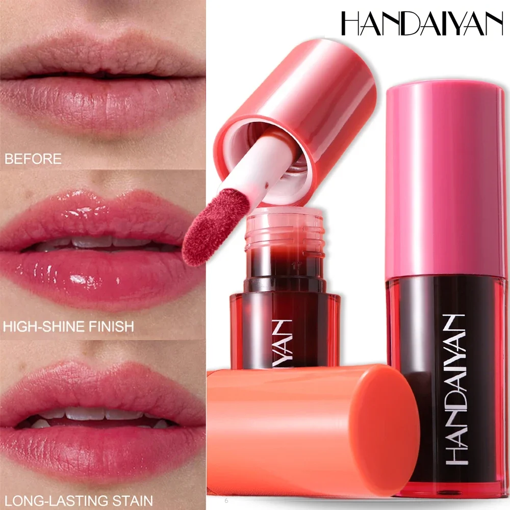 1Pc Long-lasting Lip Dyeing Waterproof Highly Pigmented Lightening Lip Textures Moisturizing Non-stick Cup Lip Tint Stain Makeup