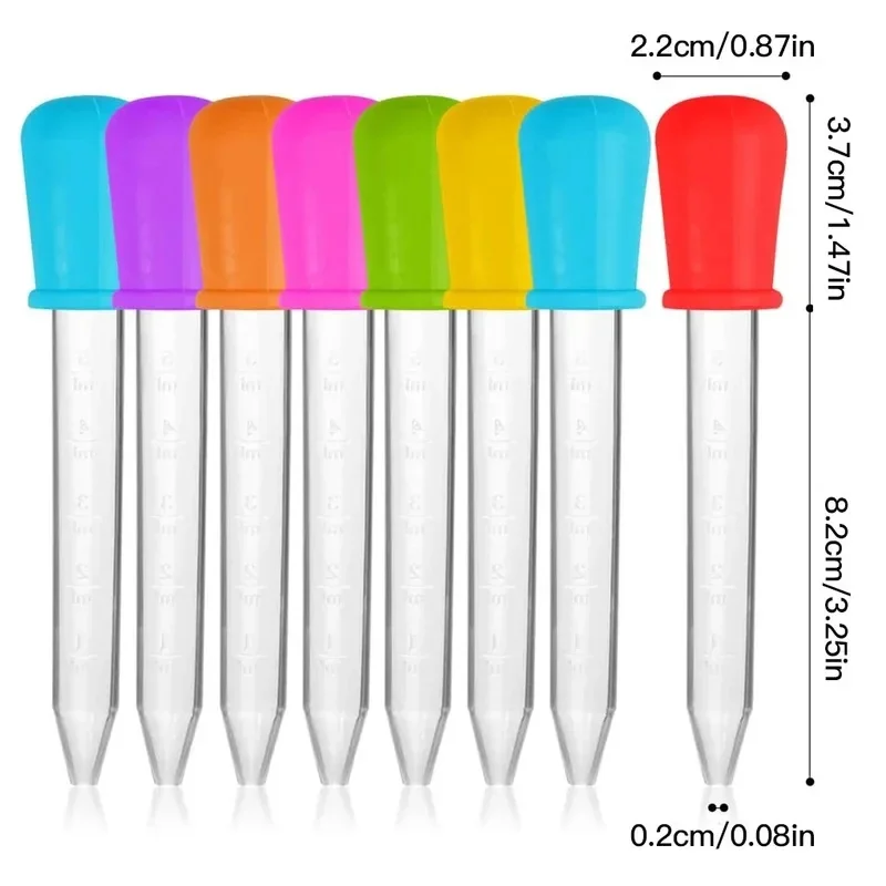 3-21pcs 5ml Small Silicone Plastic Pipette Dropper Feeding Medicine Liquid Eye Ear Pipette Dropper Lab Experiment Toys Gift view 5