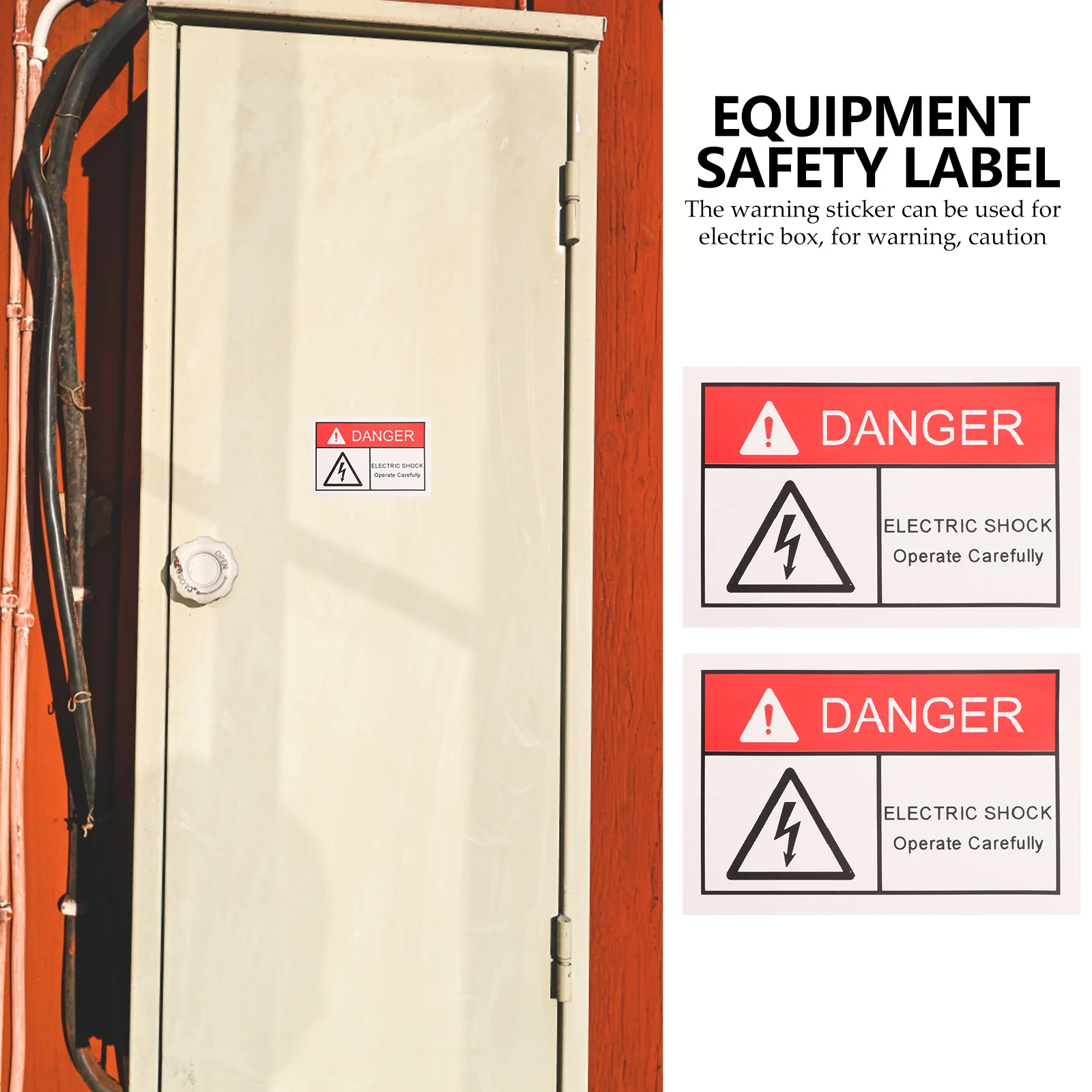 

8 pcs Electricity Warning Labels Safety Sign Stickers Self-Adhesive Electric Shocks Decals For Caution Fence High Voltage Signs