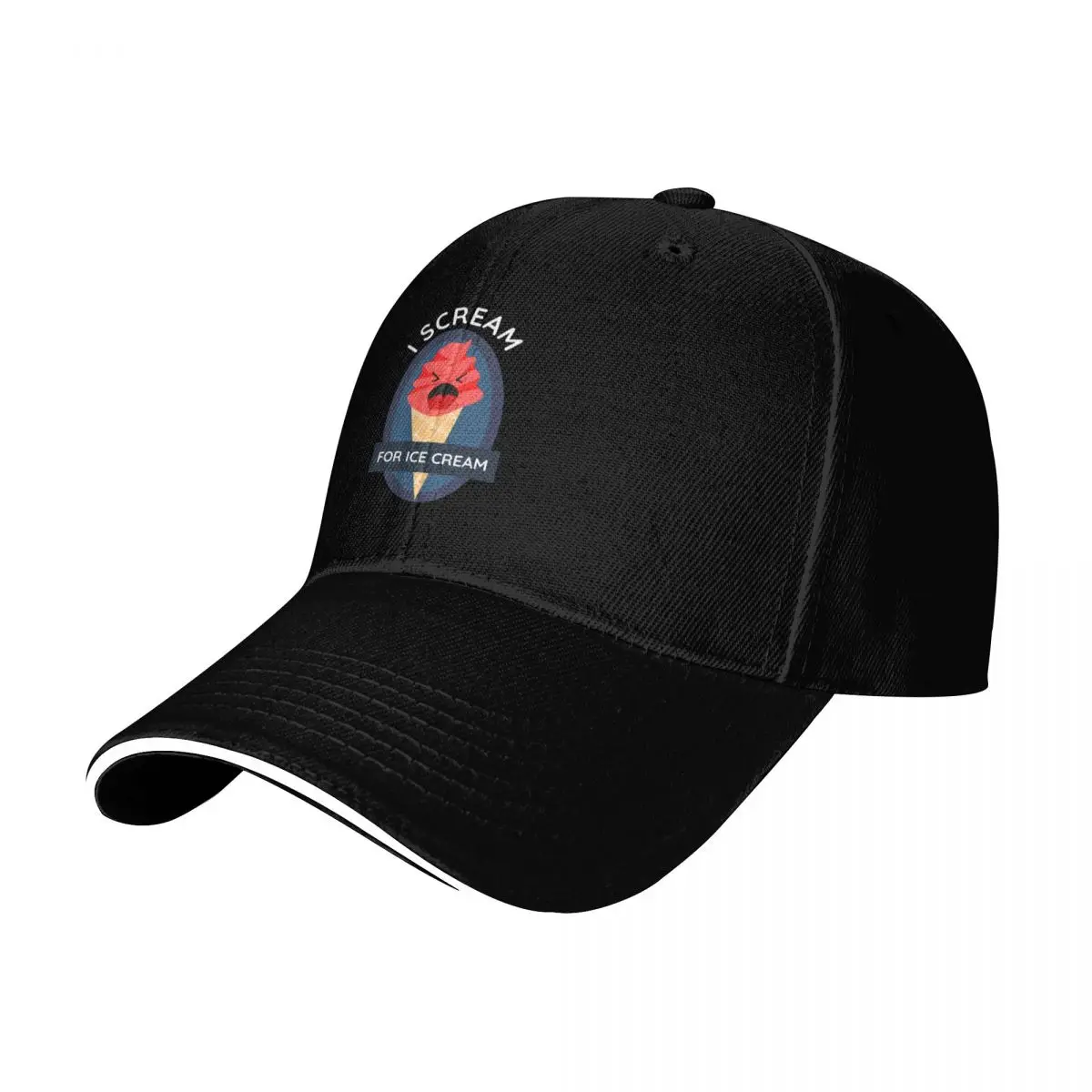 I scream, for ice cream! Baseball Cap Curved Brim Classic Fit Low Profile Unstructured Unisex for Men Women