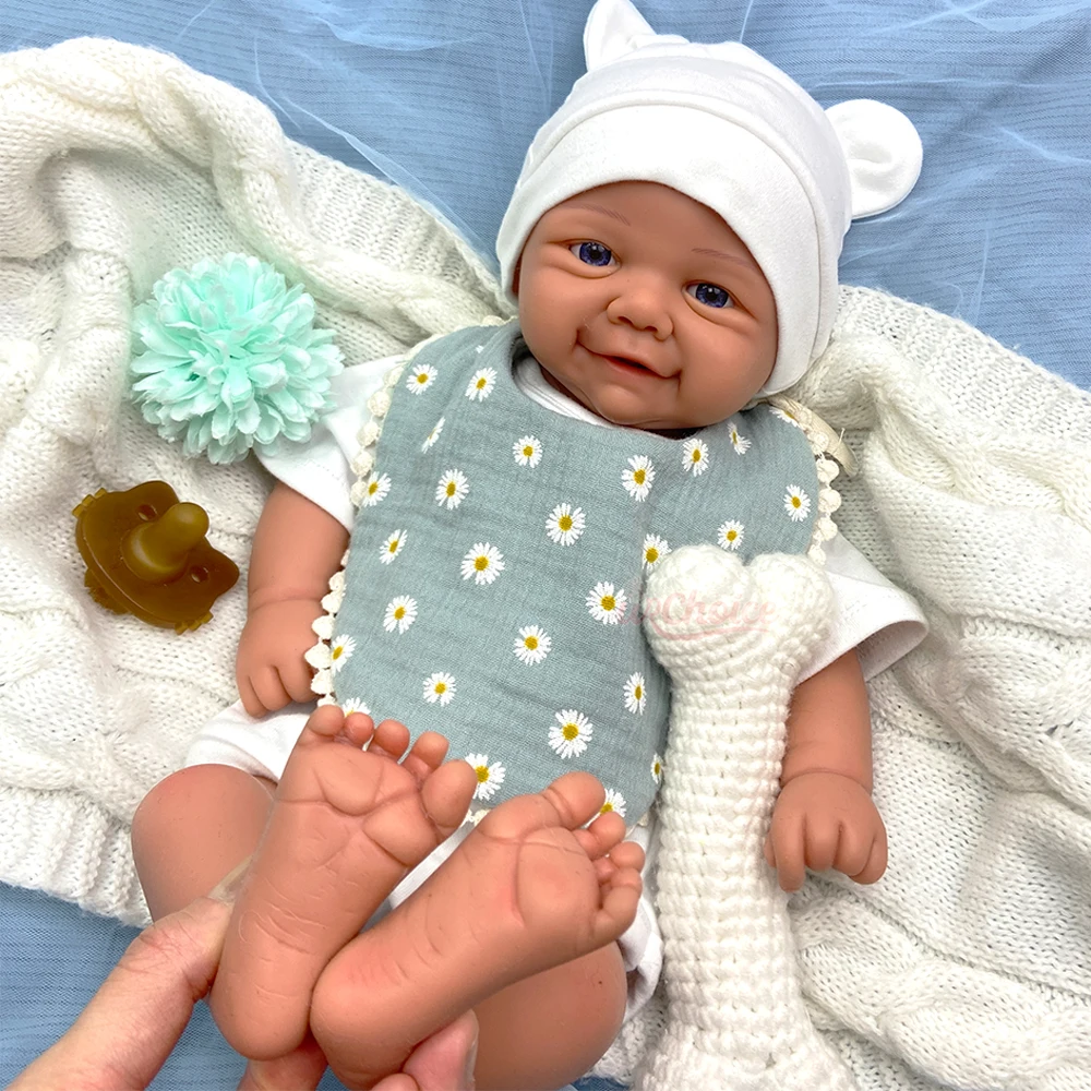 

Handmade Realistic Detail Features Girl/Boy 43cm Silicone Reborn Baby Dolls Washable Open Eyes Newborn Doll for Anti-Stress Toy