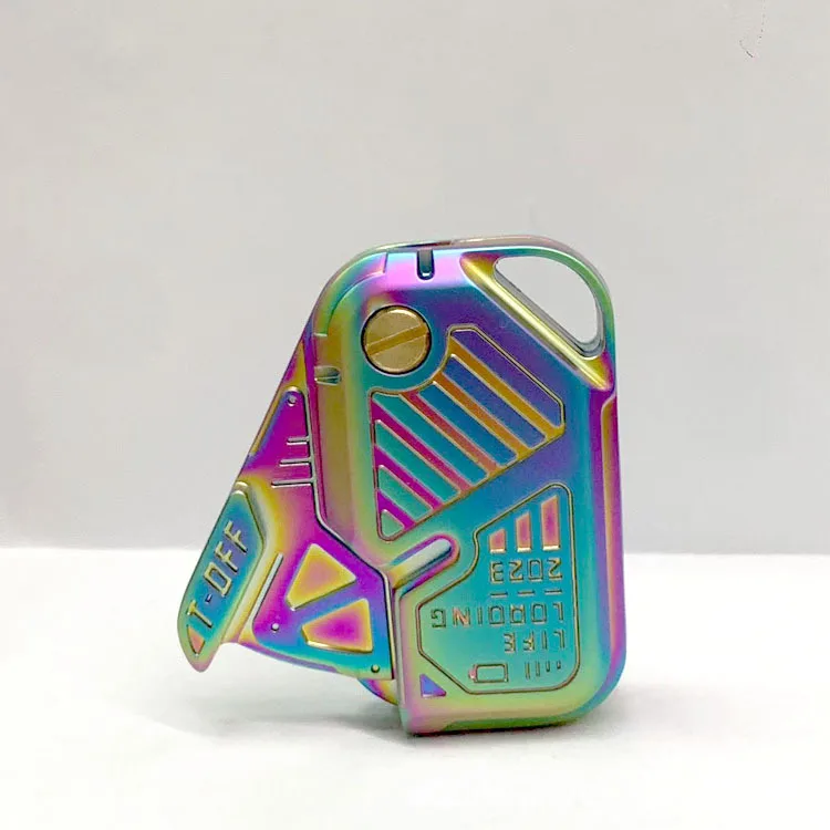 CDE entertainment decompression toys card throwing machinery metal card pushing fingertip gyro handle decompression cool coins