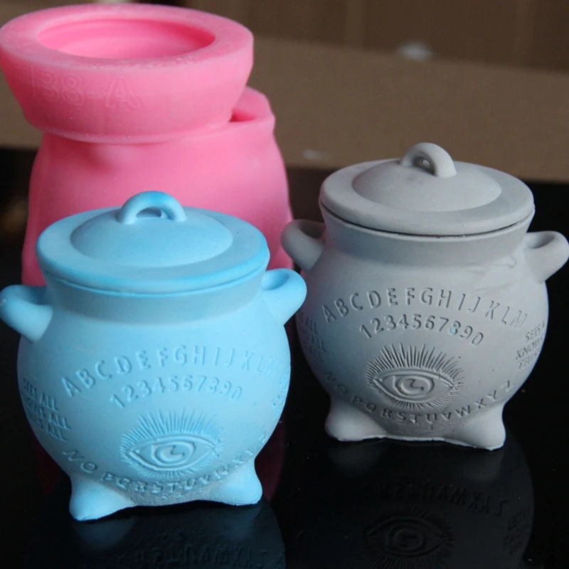 Wizard Themed Resin Jar Molds with Lid Heat Resistant Easy Demolding Holder Silicone Mould for Handmade Art Craft