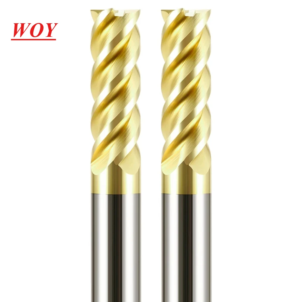 

WOY 4Flutes HRC68 Carbide End Mill Alloy Tungsten Steel Milling Cutter Endmills CNC Cutting Tools for Stainless Steel Titanium