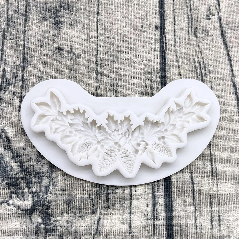 Reindeer Nut Fruit Wreath Christmas Silicone Mold Sugarcraft Chocolate Cupcake Baking Mold Fondant Cake Decorating Tools