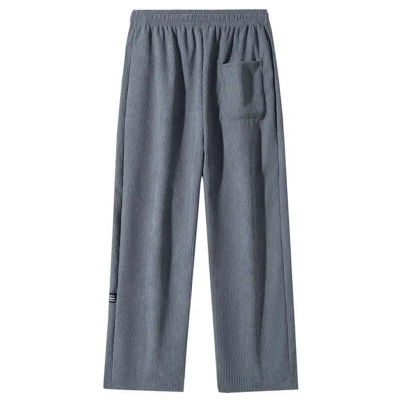 Padded Sweatpants Winter Men's Thickened Loose Corduroy Casual Pants Drawstring Warm Straight Trousers Man Male Sports Thermal