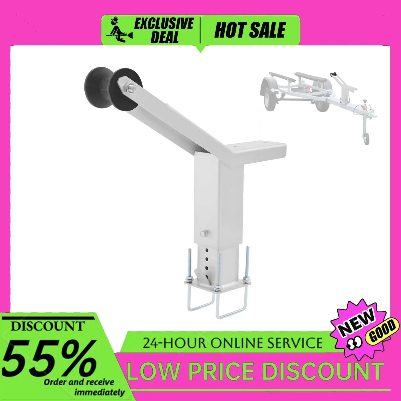 

Adjustable Boat Trailer Winch Stand with Roller Heavy-Duty Boat Winch Mount 16-20in Height for Motorboats/Fishing Boats