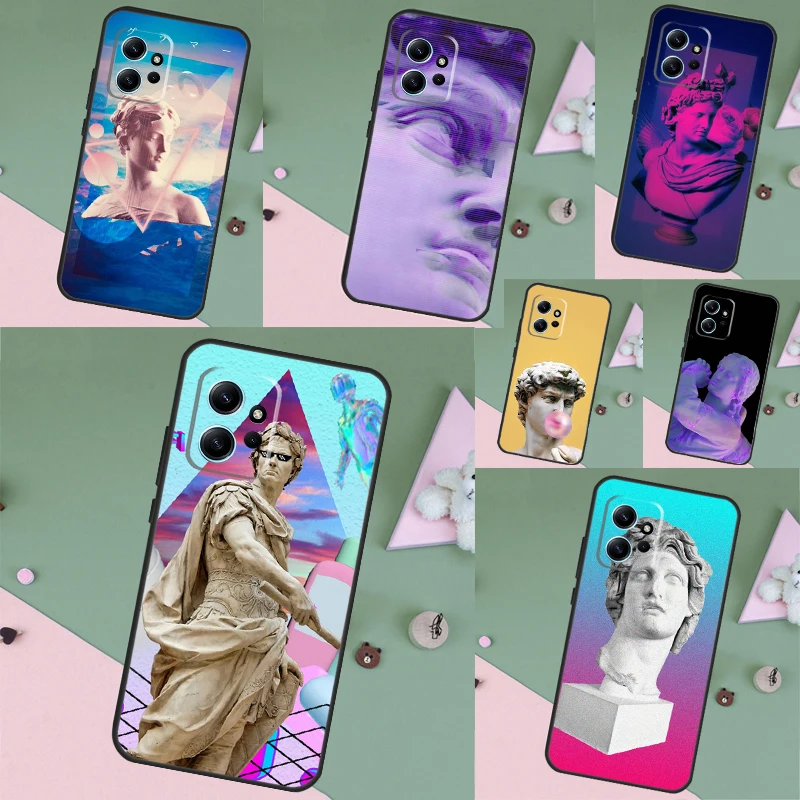 Vaporwave Aesthetic Plaster Statue Back Cover Case For Xiaomi Redmi 12 12C 9C 10C Redmi Note 12 8 9 10 11 Pro 9S 10S 11S 12S