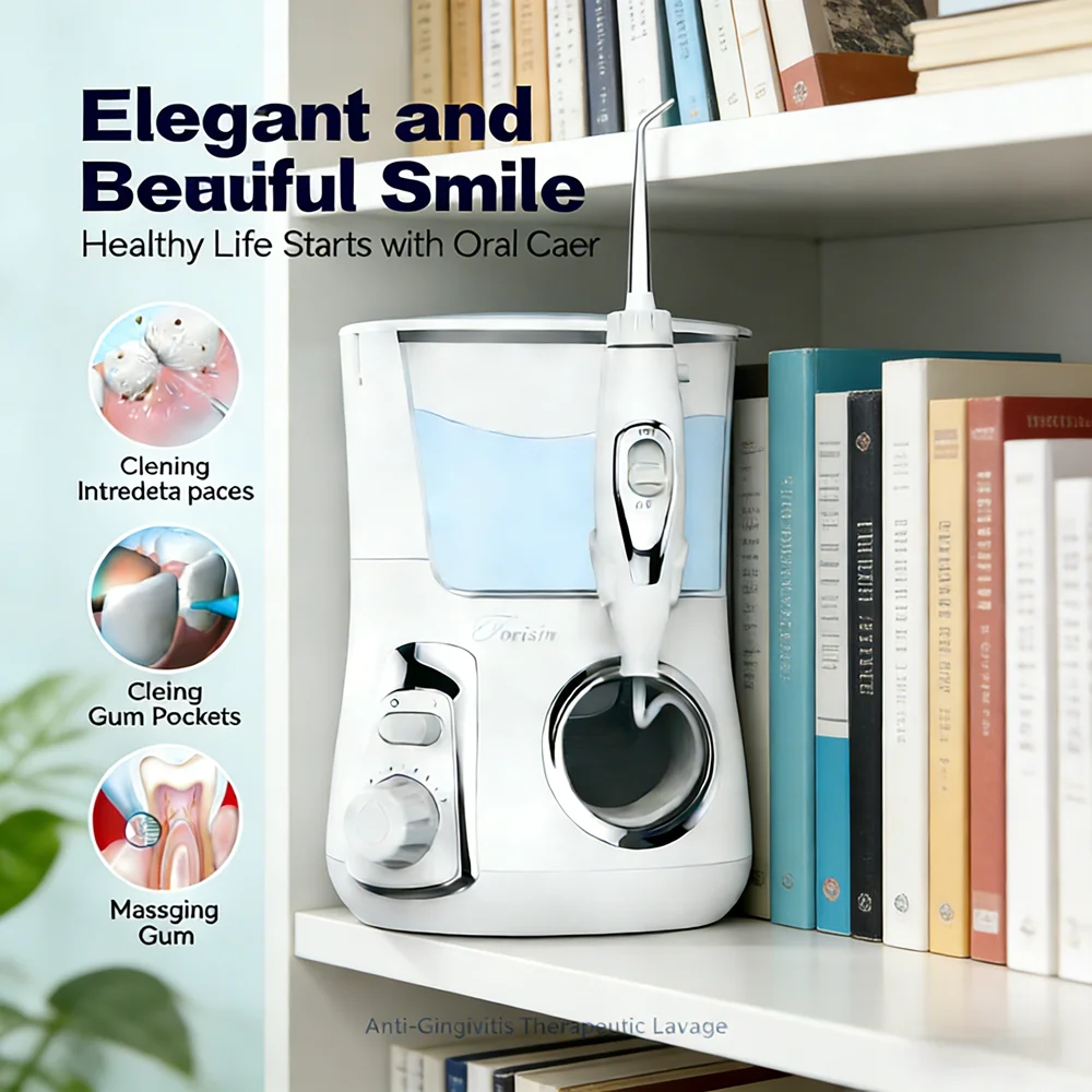 

5 Nozzles Desktop Electric Water Flosser, 10 Modes Dental Water Jet Irrigator, Professional Teeth Cleaning Device