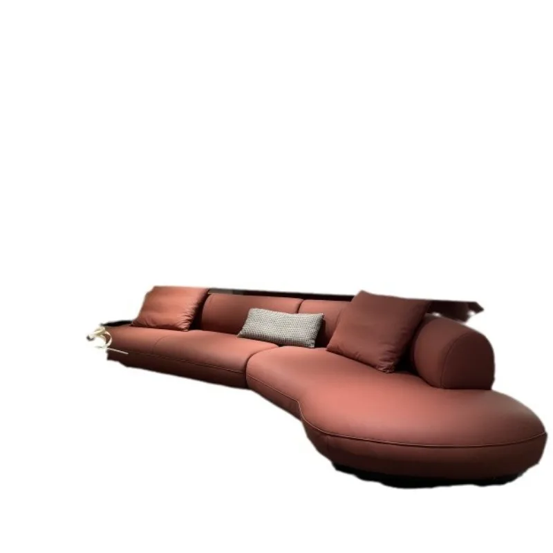 Special-shaped leather first-layer cowhide sofa sofa combination