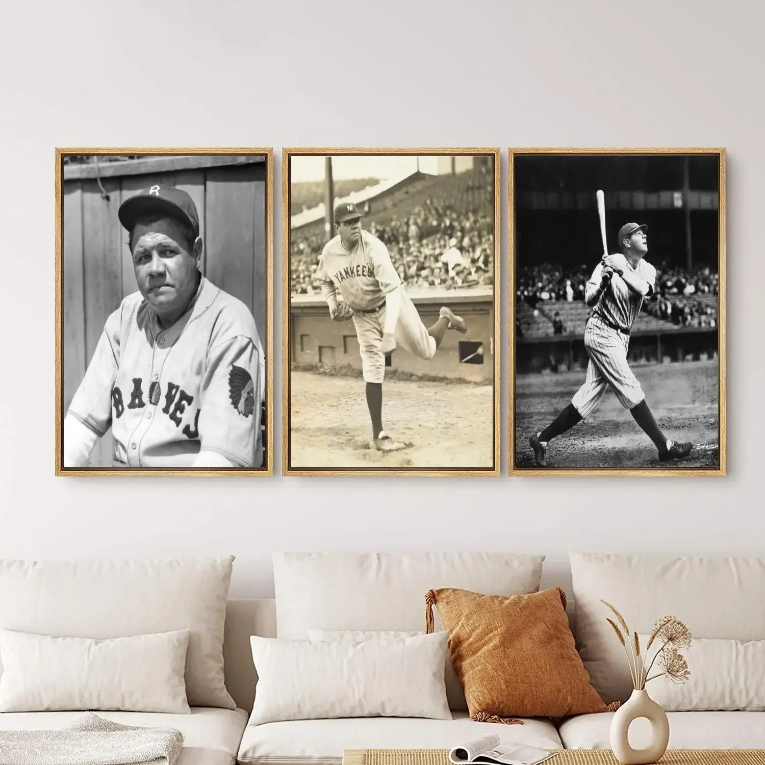 Babe Ruth Poster Painting 24x36 Wall Art Canvas Posters Personalized Gift Modern Family bedroom Decoration Art Poster