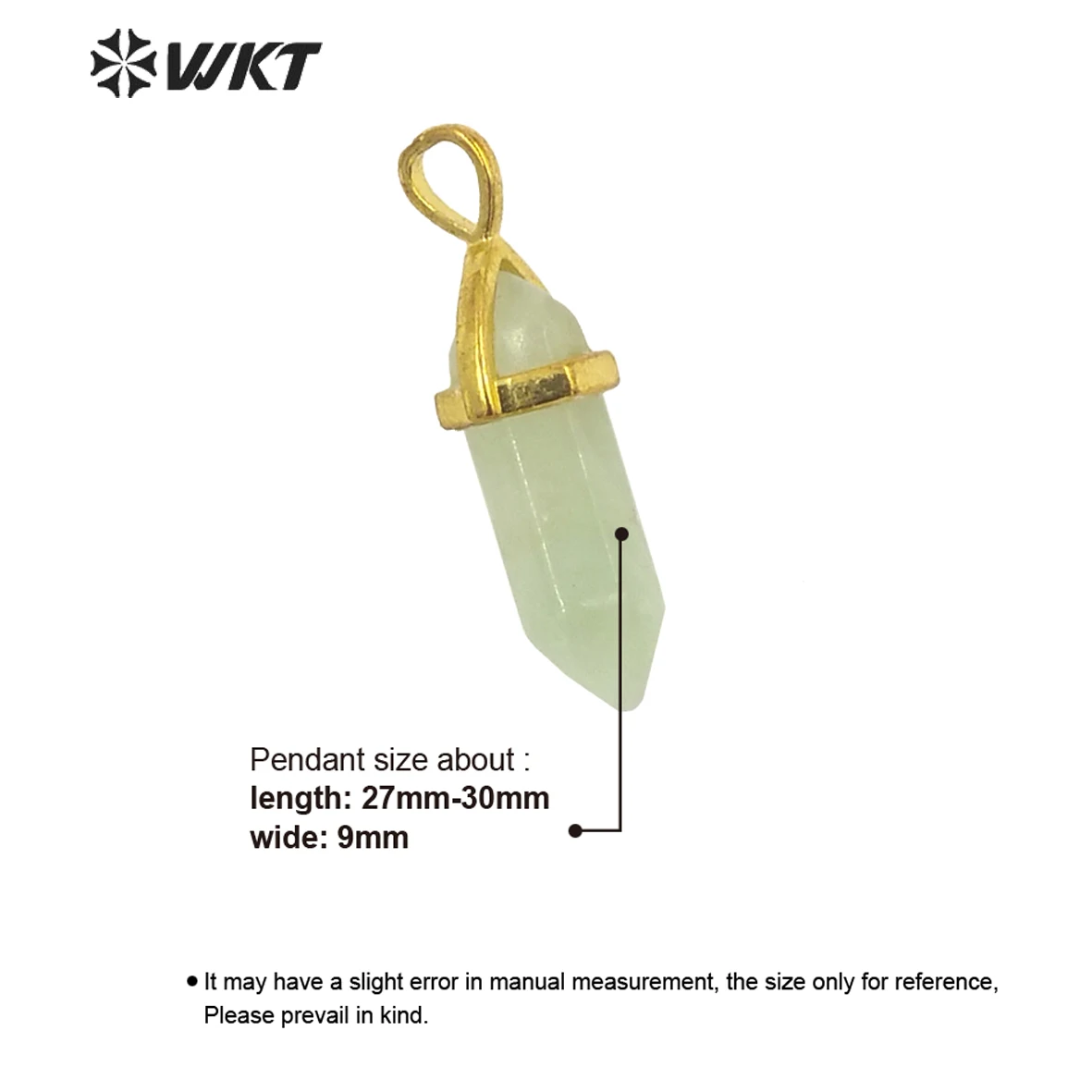 WT-P1864 العصرية الساخن الروح الكوارتز نقطة مزدوجة رصاصة قلادة غطاء ذهبي الأحجار الكريمة الطبيعية مسدس حجر النتائج مجوهرات