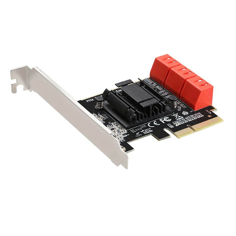 PCI-E Riser Card PCIe expansion Card Game PCIE Card SATA3.0 Converter PCIE to 6 Ports SATA 3.0 Adapter Extender PCIe Converter