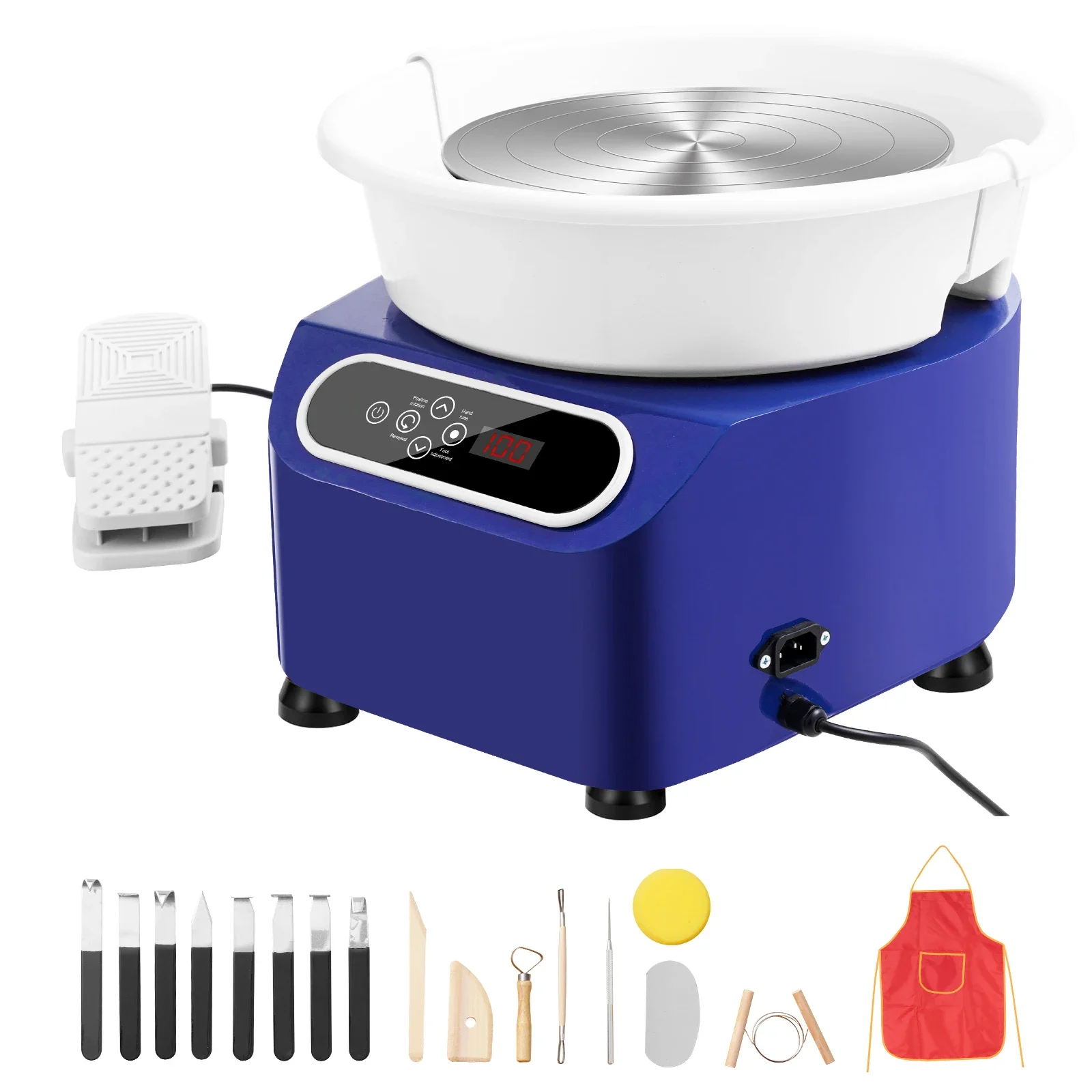 11 - inch Pottery Wheel - 450W Electric, Direct Drive for DIY Art Craft, Blue