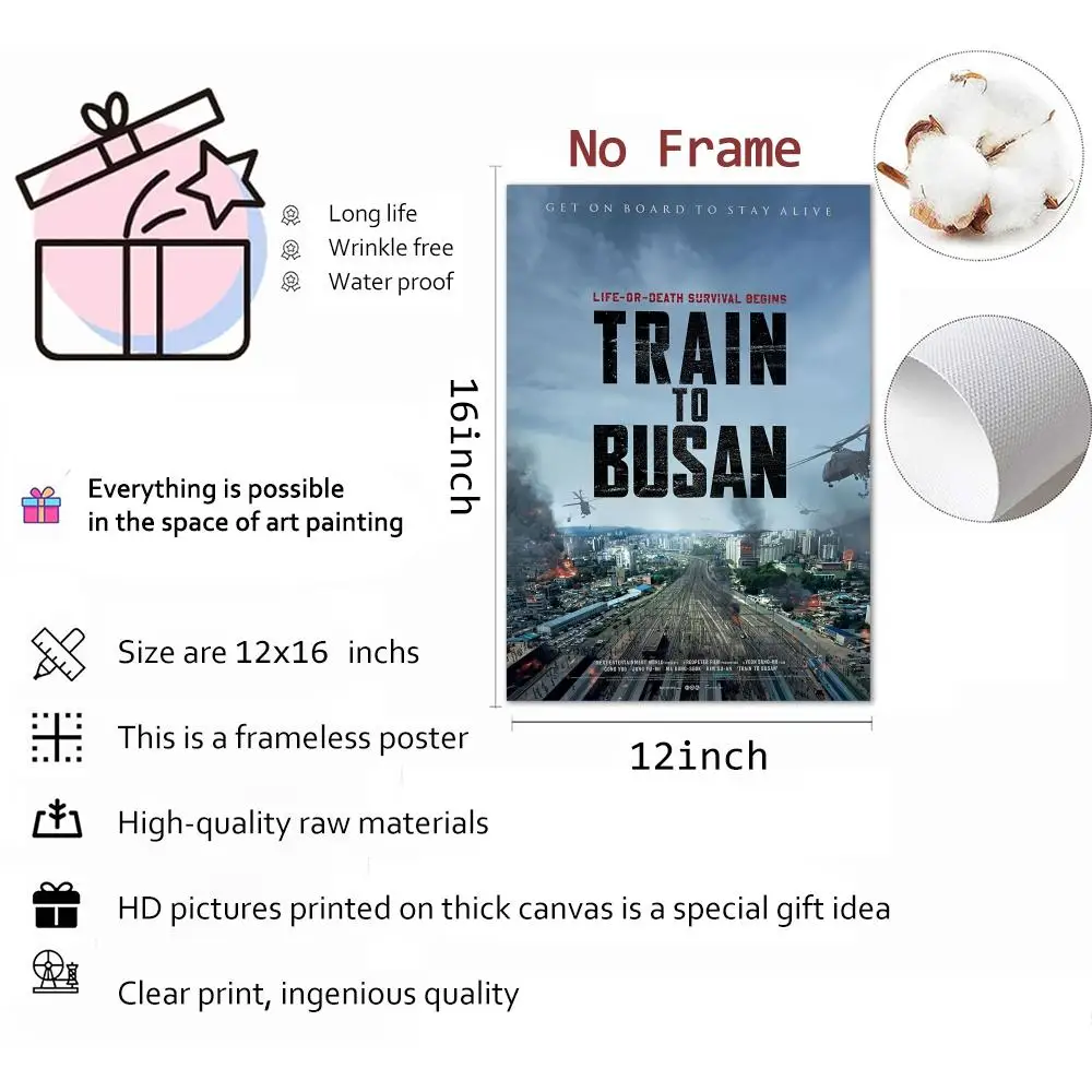 T-Train to Busan Painting Calligraphy Minimalist Print Canvas Poster Unframed Wall Art For Home Office Decor - Image 5