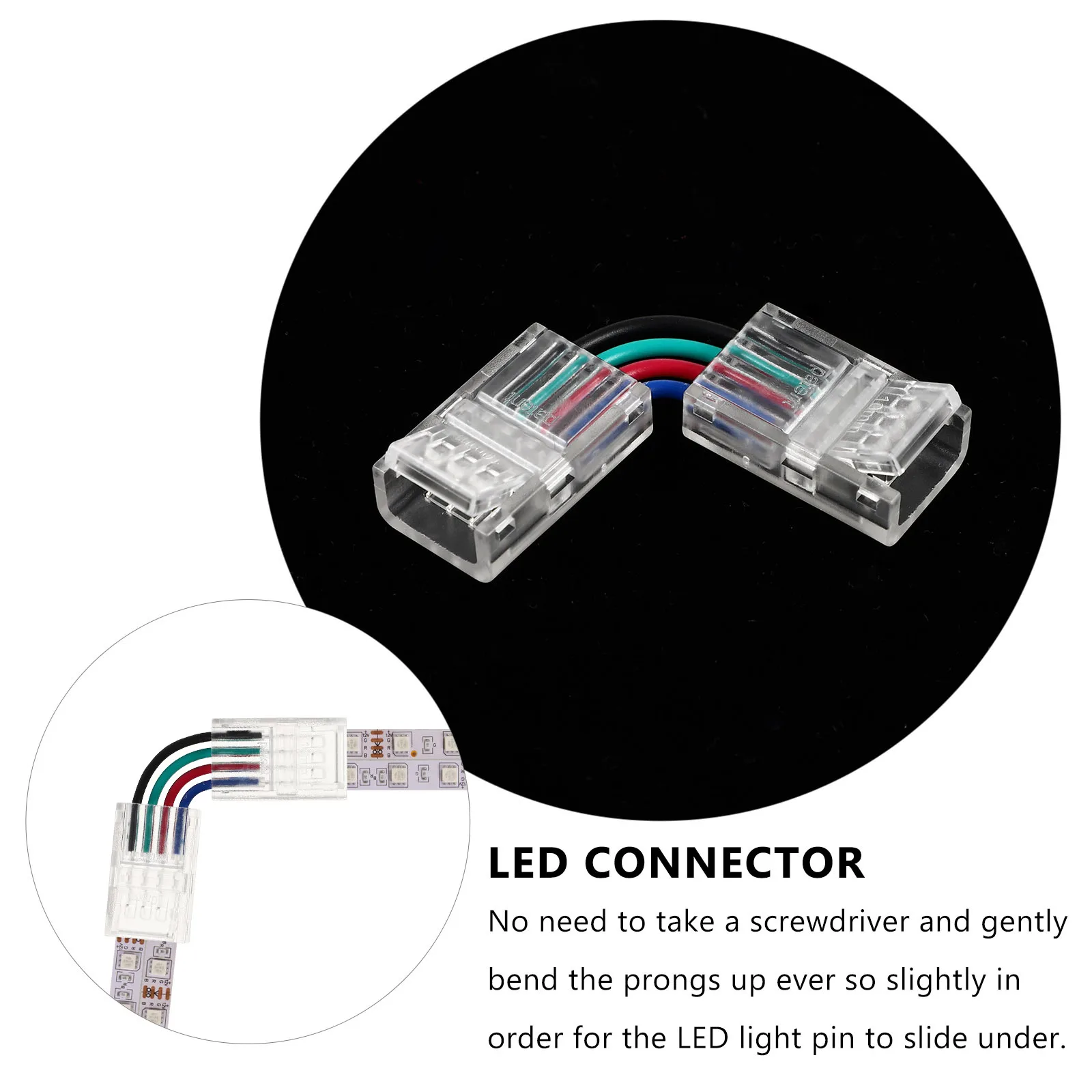 10 قطعة LED قطاع موصلات 10 مللي متر واسعة 4-Pin لحام L شكل Rgb قطاع محول الضوء مقاومة للحريق ABS مصباح ليد موصلات
