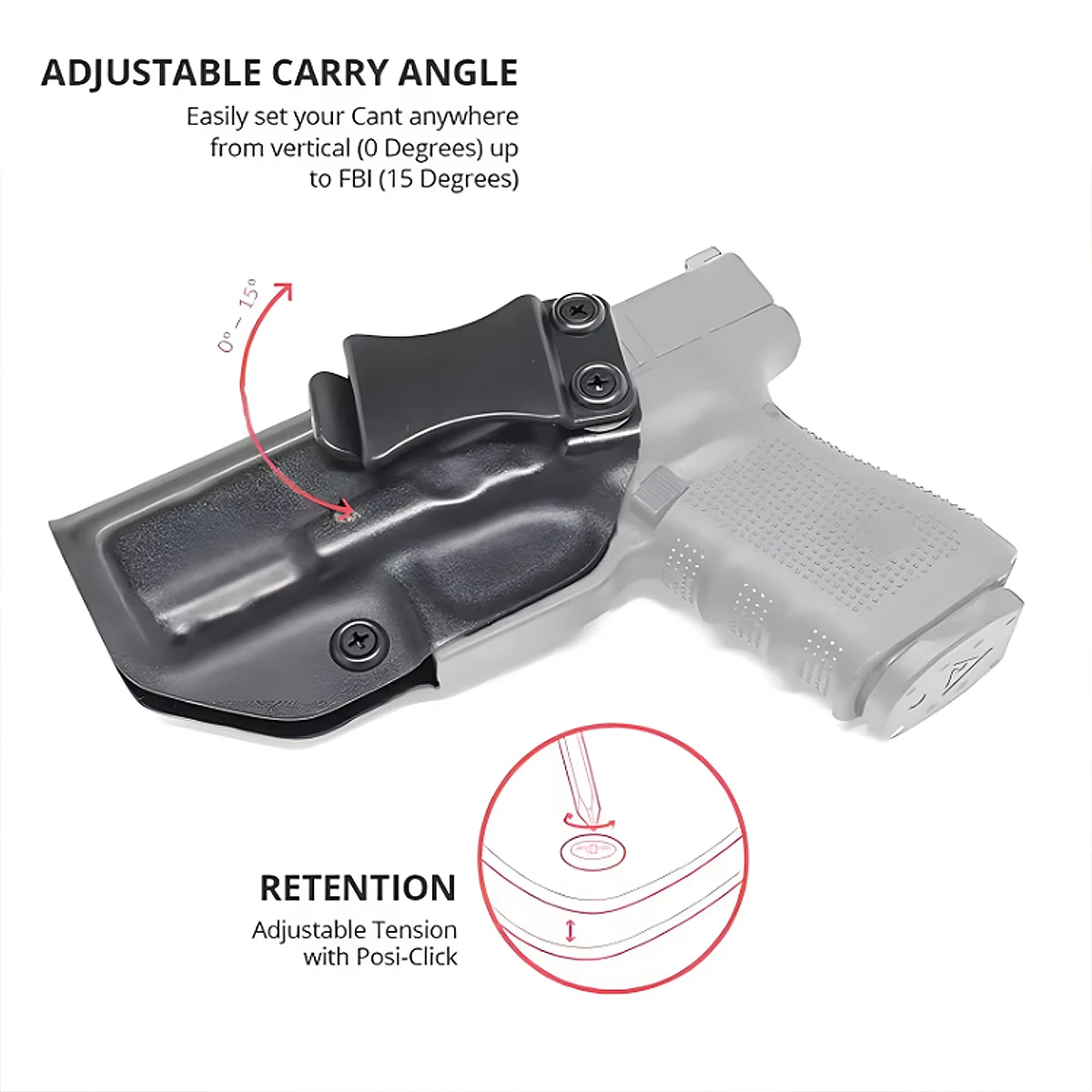 G43 PVC IWB Holster For Glock 17/19/22/26/43 S&W Inside Waist Concealed Belt Clip Stack Magazine Pouch Glk 43X Holster