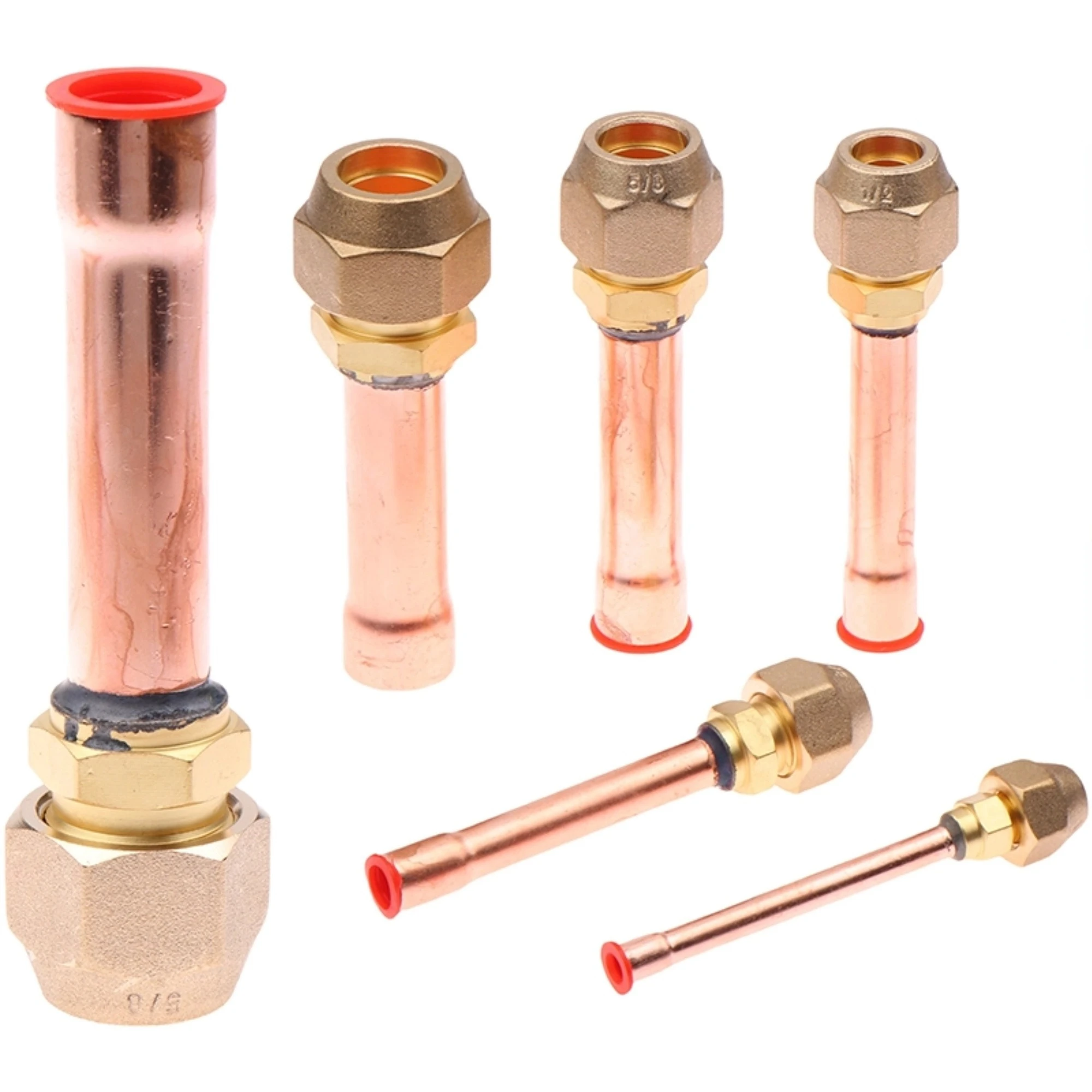 Home Air Conditioning Copper Pipe With Forged Brass SAE 1/4 3/8 5/8 1/2 3/4 Threaded Connector Fitting Adapter -20 To 120℃