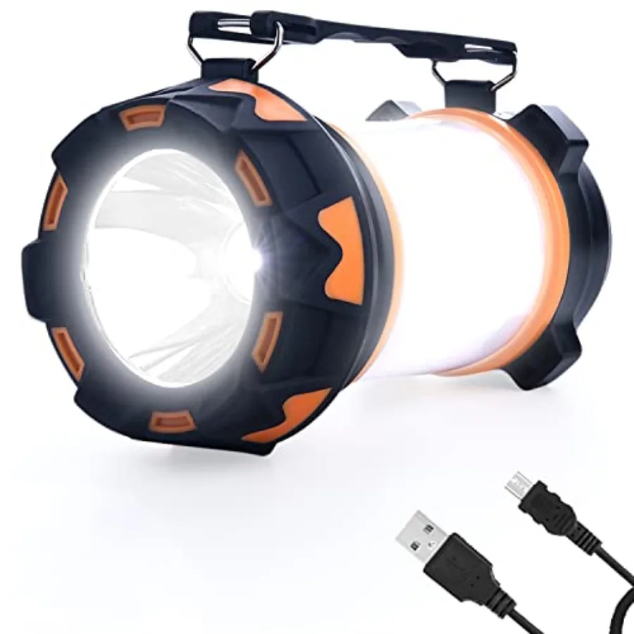 LED Camping Lantern Rechargeable, Super Bright Lantern Flashlight and 360 Degree Illumination, Power Bank, IPX4 Waterproof for
