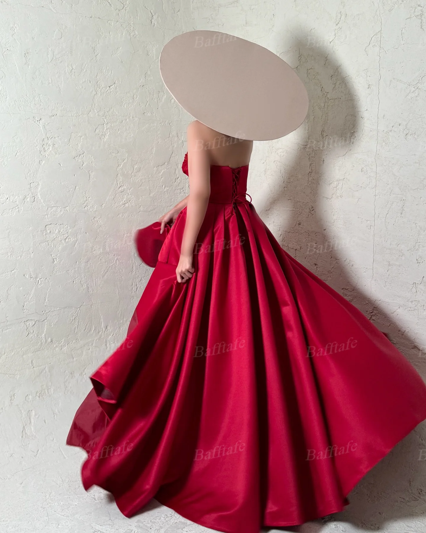 Bafftafe une ligne robes de soirée en Satin perles personnalisées chérie femmes formelle fête robe de bal fente Corset robes de demoiselle d'honneur