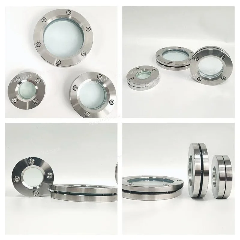 304 stainless steel flange sight glass 316L pair clip sight glass inner hexagonal manhole observation hole window DN50DN100