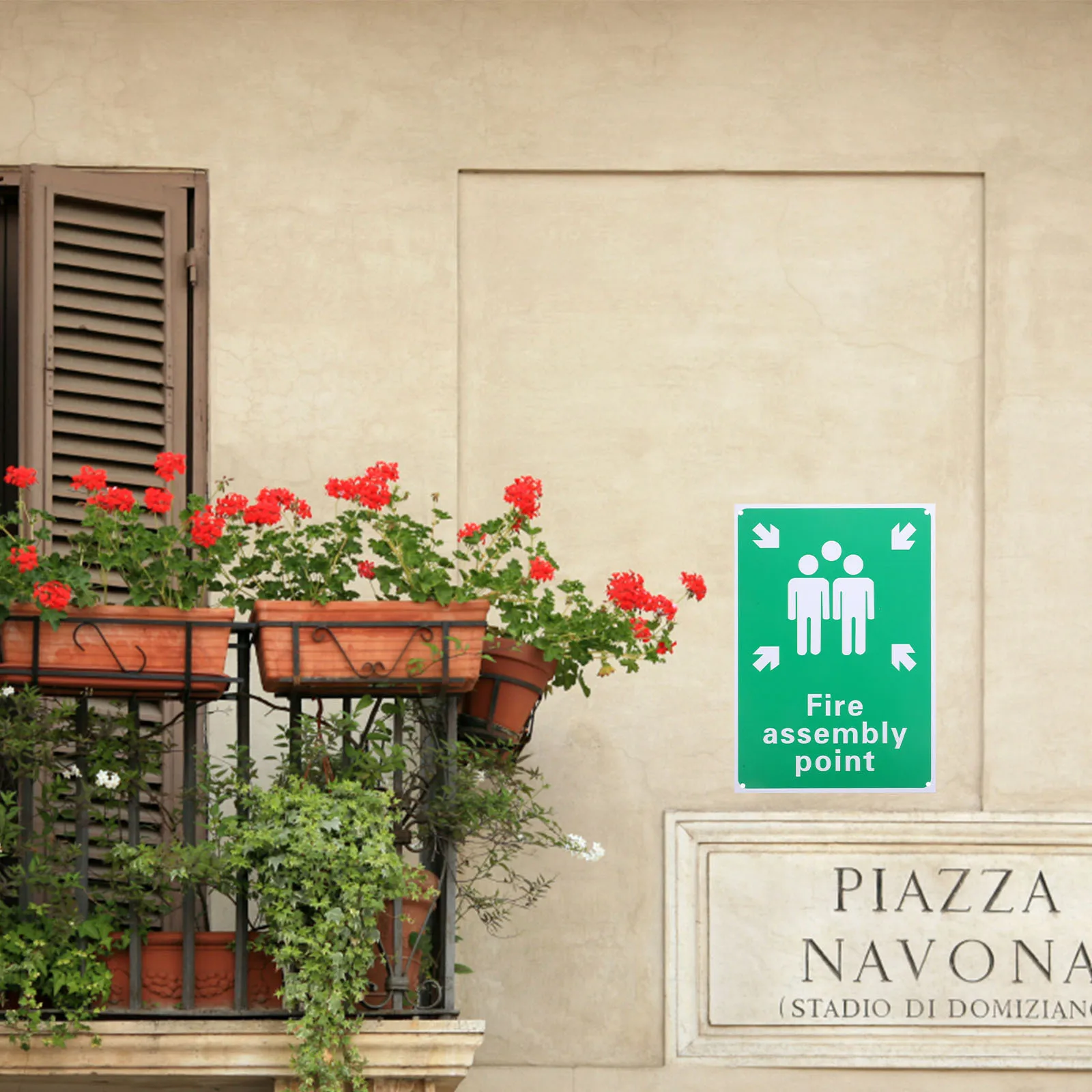 

Fire Assembly Point Sign Aluminum Emergency Safety Marker Outdoor Waterproof For Park Garden Office Playground Metal Warning