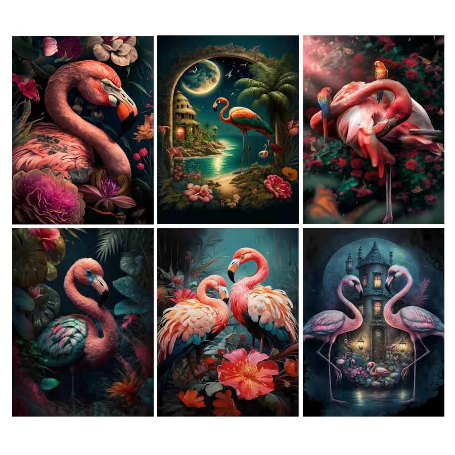 Flamingo Diamond Painting New Collection Animals Red Birds Diy Manual Arts Full Mosaic Embroidery Rhinestone Picture Wall Decor