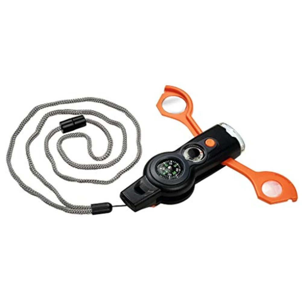 Survival Situations Orange Survival Whistle Compact Survival Whistle With Light Gadget Portable Safety Weight 26g