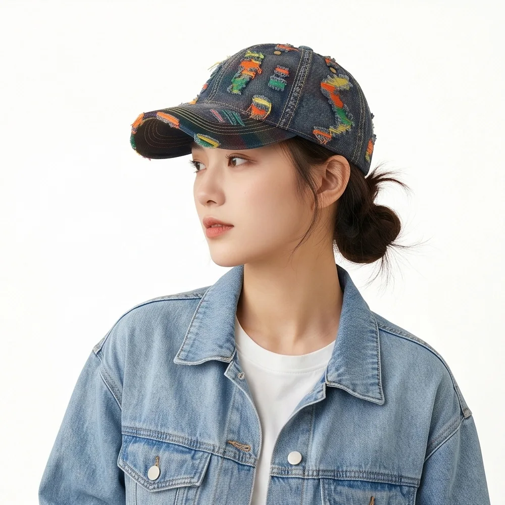 2026 Cowboy Frayed Colored Cotton Thread Beggar Hat Men Women Street Fashion Retro Baseball Cap Sun Protective Beanie Hat