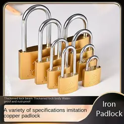 with 3 Keys Brass Padlock Iron Security Tool Copper Lock Anti-theft Home Improvement Student Household Lock for Travel Suitcase