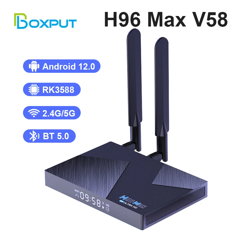 BOXPUT H96 Max TV Box Rockchip RK3588 64G 8K WIFI6 Quad Core IPTV Smart Box TV Android 12 1000M DDR4 BLE5.0 Tv Box spedizione gratuita