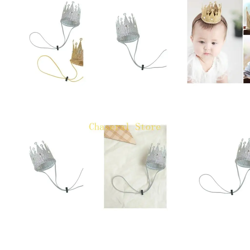 

E7CE Elastic Royal Design Hair Ornament Fashion Hair Decoration For Little Girls Gentle On Skin Party Photo Accessory