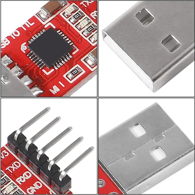 AB47-3개 CP2102 USB 2.0 - TTL 5핀 시리얼 어댑터 USB - TTL 시리얼 컨버터 모듈 (UART STC 3.3V 및 5V용)