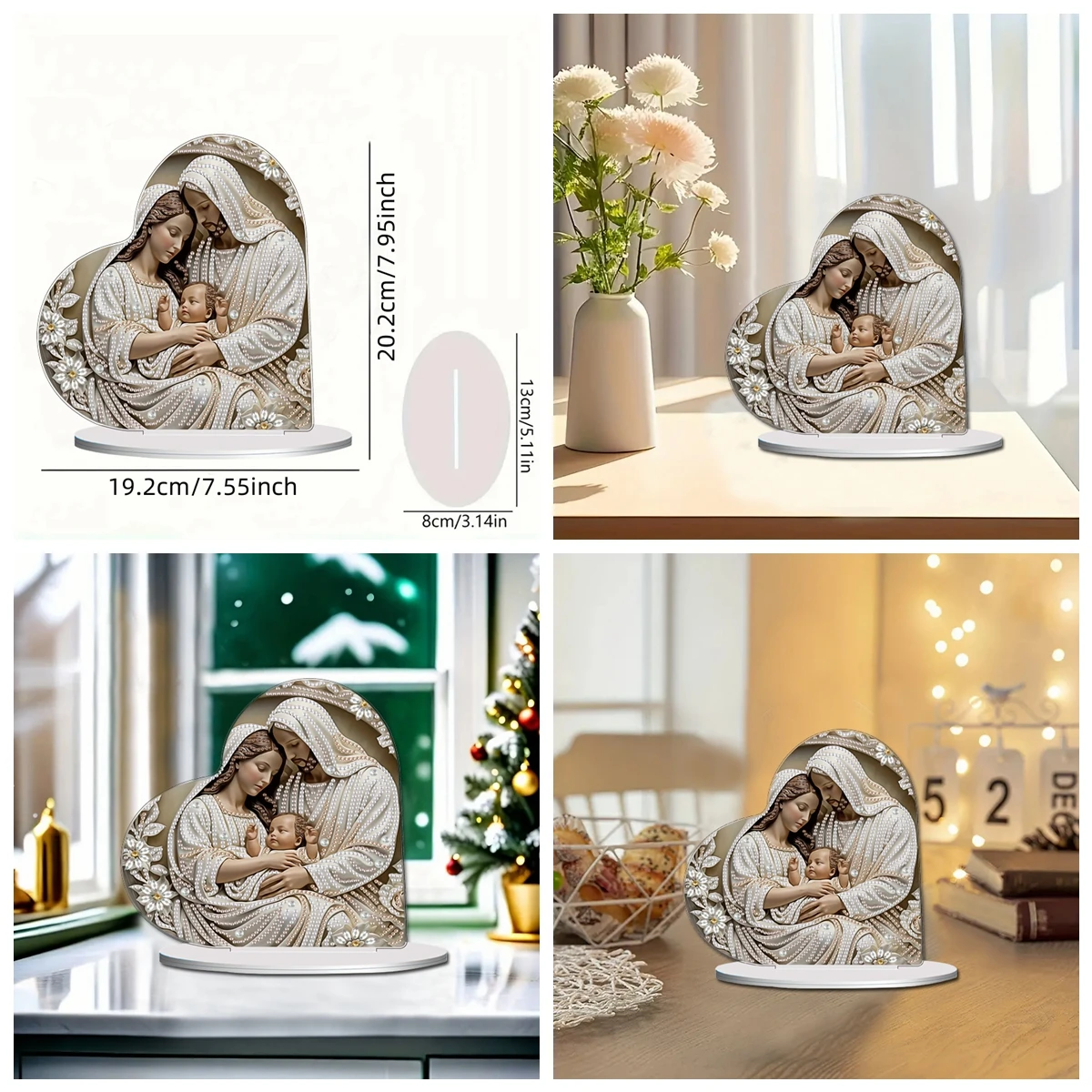 1pc/set DIY Angel Diamond Art Table Top Decoration One Sided Acrylic Crystal Rhinestone Diamond Painting Desk Ornaments