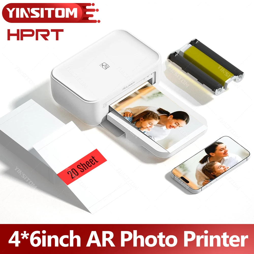 HPRT Wifi Photo Printer 4x6 with Photo Paper Portable Mini Mobile Maker for Home Use Picture Thermal Dye-Sublimation AR Printer