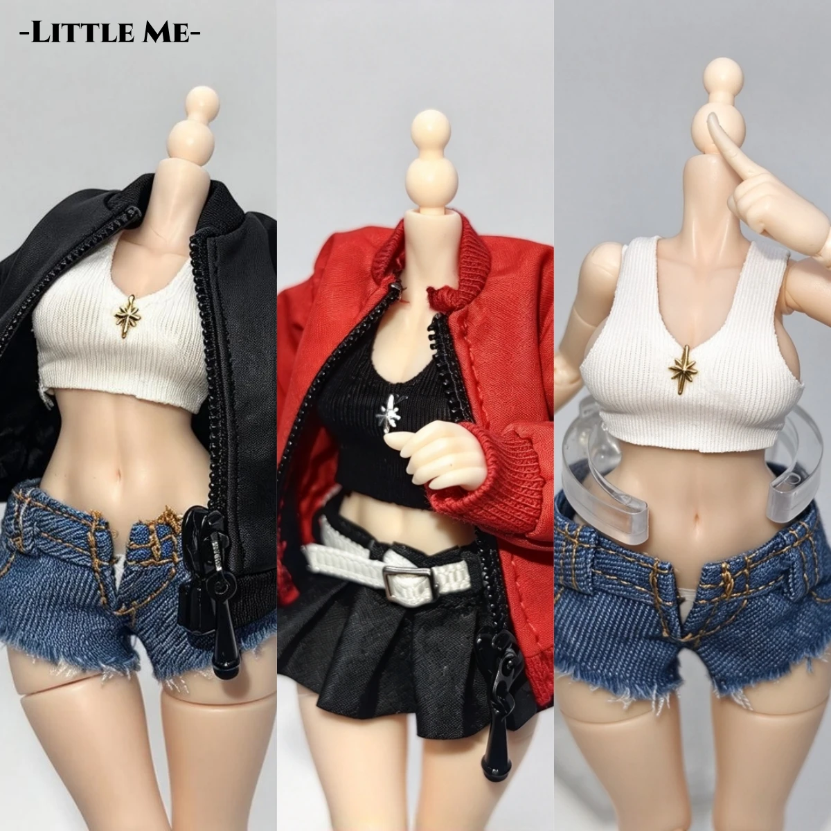1/12 BJD Bomber Jacket Skirt Shorts Set for Snail Shell Romankey FAG TBL Doll Clothing 6