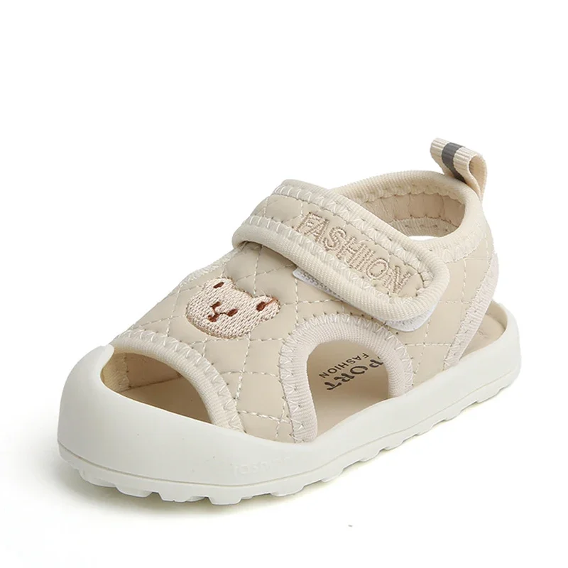 Sandalias antideslizantes para niños y niñas, zapatos de suela suave con punta cerrada, novedad de verano