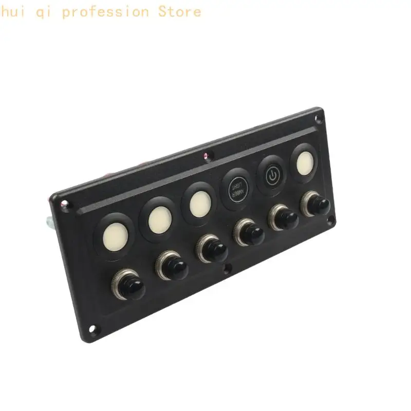 Autozubehör-Schalttafel für zentrales Schaltkreismanagement, 6-fach ABS-Frontplatte mit blauer Anzeige und Montageloch H8WE – Detail 7