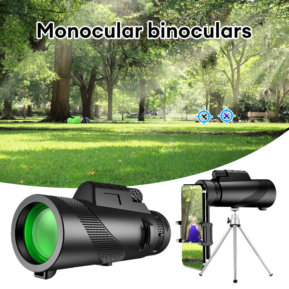 Hd Monocular Telescope Long Range Zoom Bak4 Prism Telescope with/without Tripod Phone Clip Hunting Outdoor Camping 2023