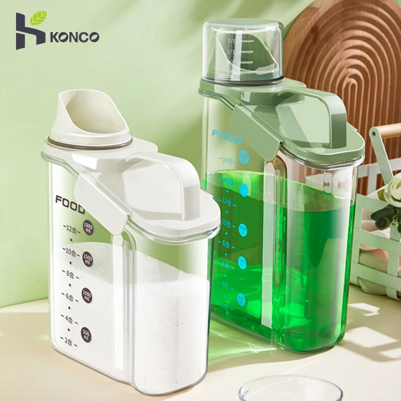 Liquid Laundry Detergent Dispenser Laundry Soap Storage Box Laundry Powder Container Grain Dispenser Laundry Room Storage Wash