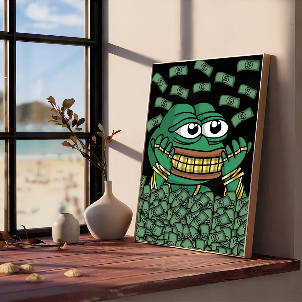 Sad Frog Pepe Vintage Posters Sticky Retro Kraft Paper Sticker DIY Room Bar Cafe Kawaii Room Decor