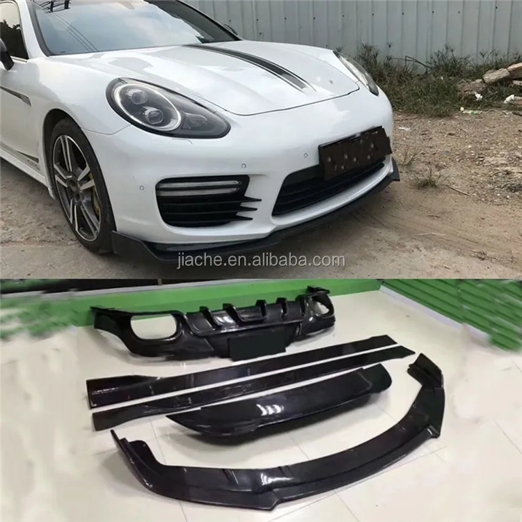 포르쉐 Panamera GTS 터보 2014 - 2017 범퍼 가드 용 탄소 섬유 앞 립 후면 디퓨저 스포일러 사이드 스커트 바디 키트