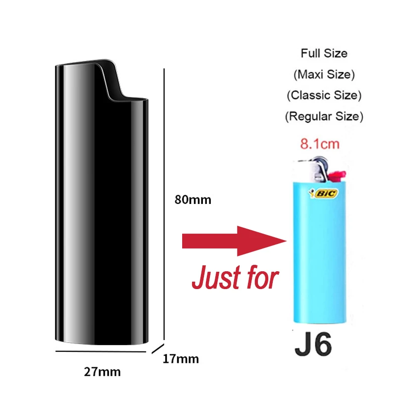 New Mirror Metal Lighter Case Cover Sleeve Holder for Bic Full Standard Size Lighters Type J6