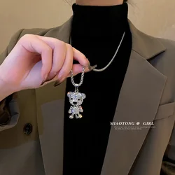 Benmingnian little tiger autumn winter sweater chain women's new fashion long style temperament titanium steel necklace Chinese