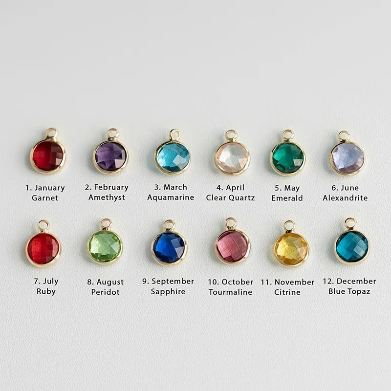 Personalized Birthstone Flower Name Necklace Stainless Steel DIY Custom Bar Necklace for Women Children Wedding Party Gift 2024