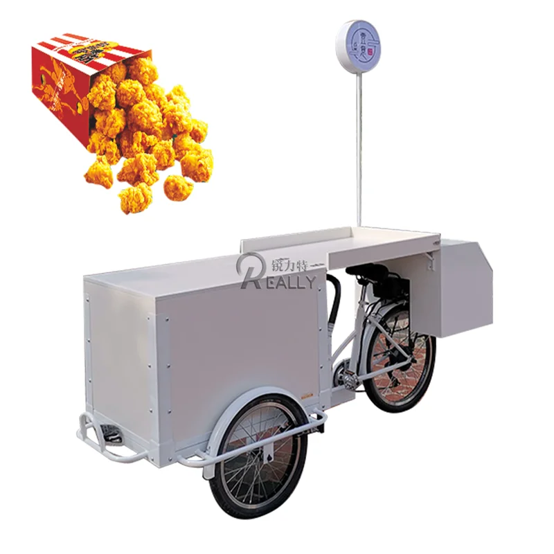 3 Wheel Mobile Retro Coffee Cart Fruit Vending Tricycle Automatic Vending Bike