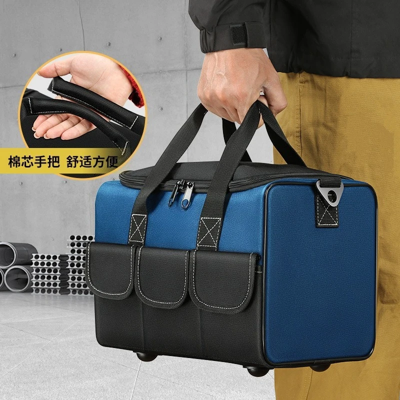 WH171 Portable Shoulder Back Multi-functional Sturdy Kit Cotton Core Handle Thickened Wear-resistant Woodworking Electrical Bag