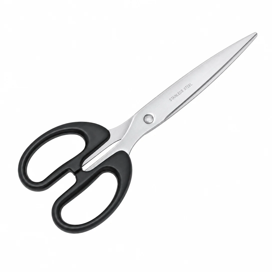 Stainless Steel Office Scissors, Comfort Black Handle Sharp Paper Cutting Shears for School, Office & Household Craft Use